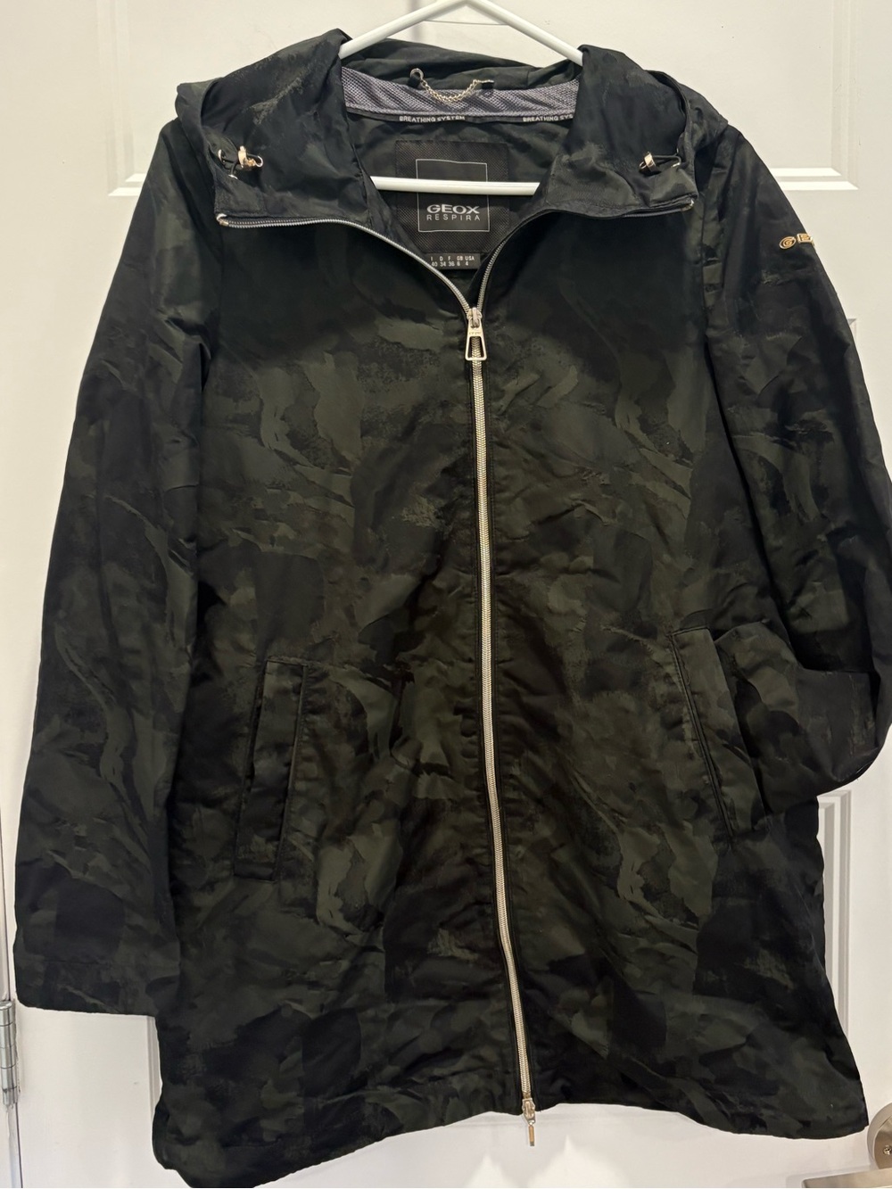 Geox Green Camouflage Hooded Raincoat